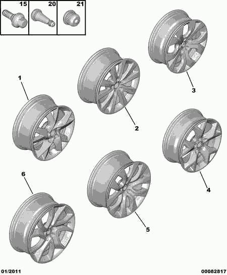 PSA 5405 67 - Tornillo de rueda vegaparts.es