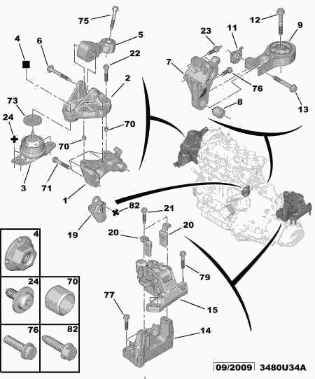 PSA 1807 Y3 - Soporte, motor vegaparts.es