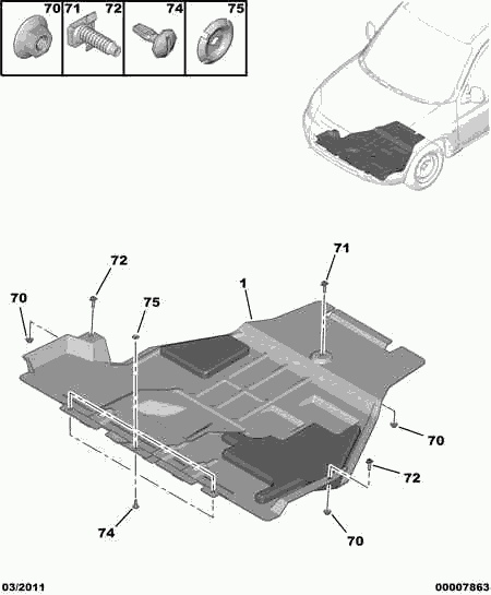 PSA 7013 R4 - Cubierta motor vegaparts.es
