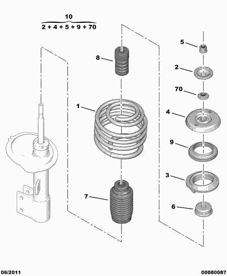 PSA 5031.51 - Almohadilla de tope, suspensión vegaparts.es