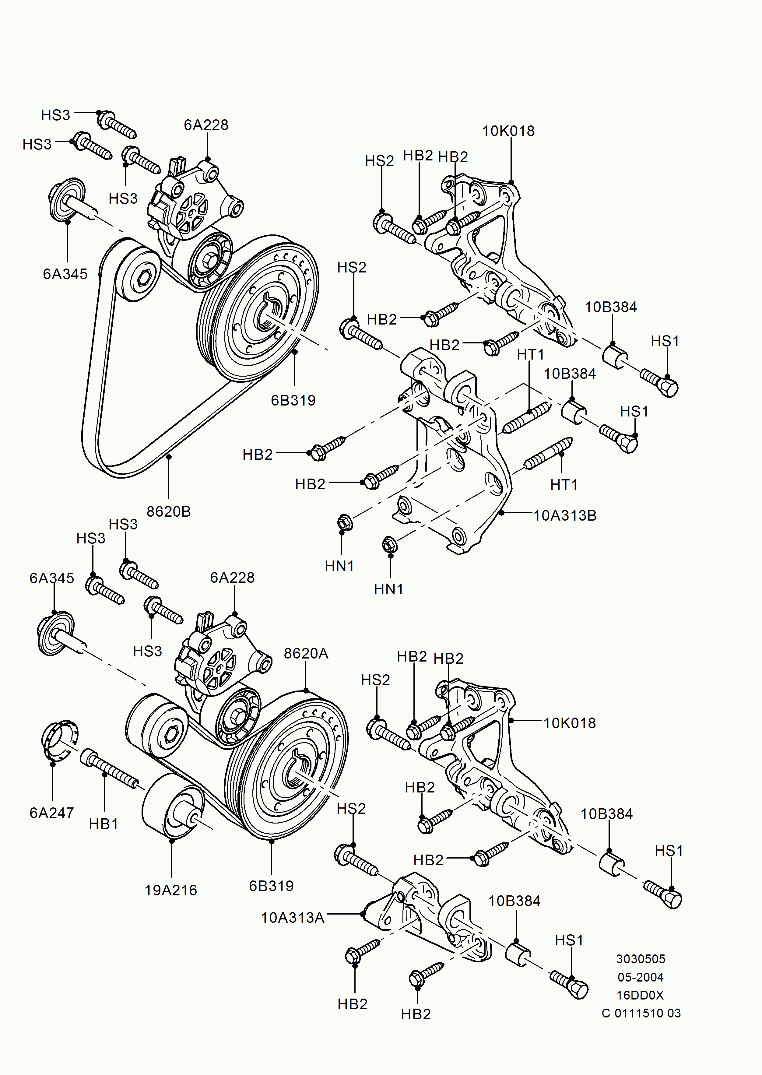 FORD 1689148 - Correa trapecial poli V vegaparts.es