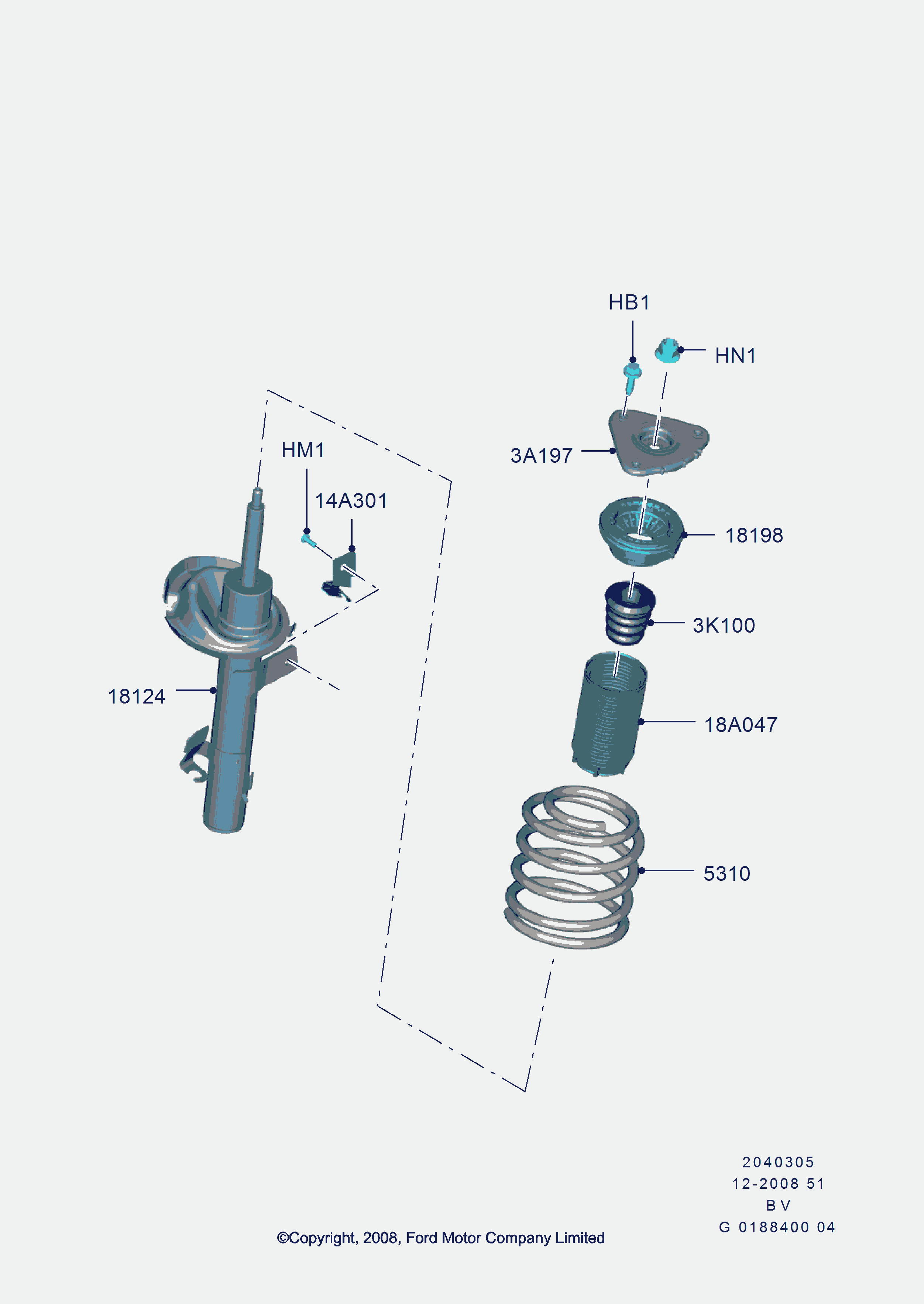 FORD 1820233 - Cojinete columna suspensión vegaparts.es