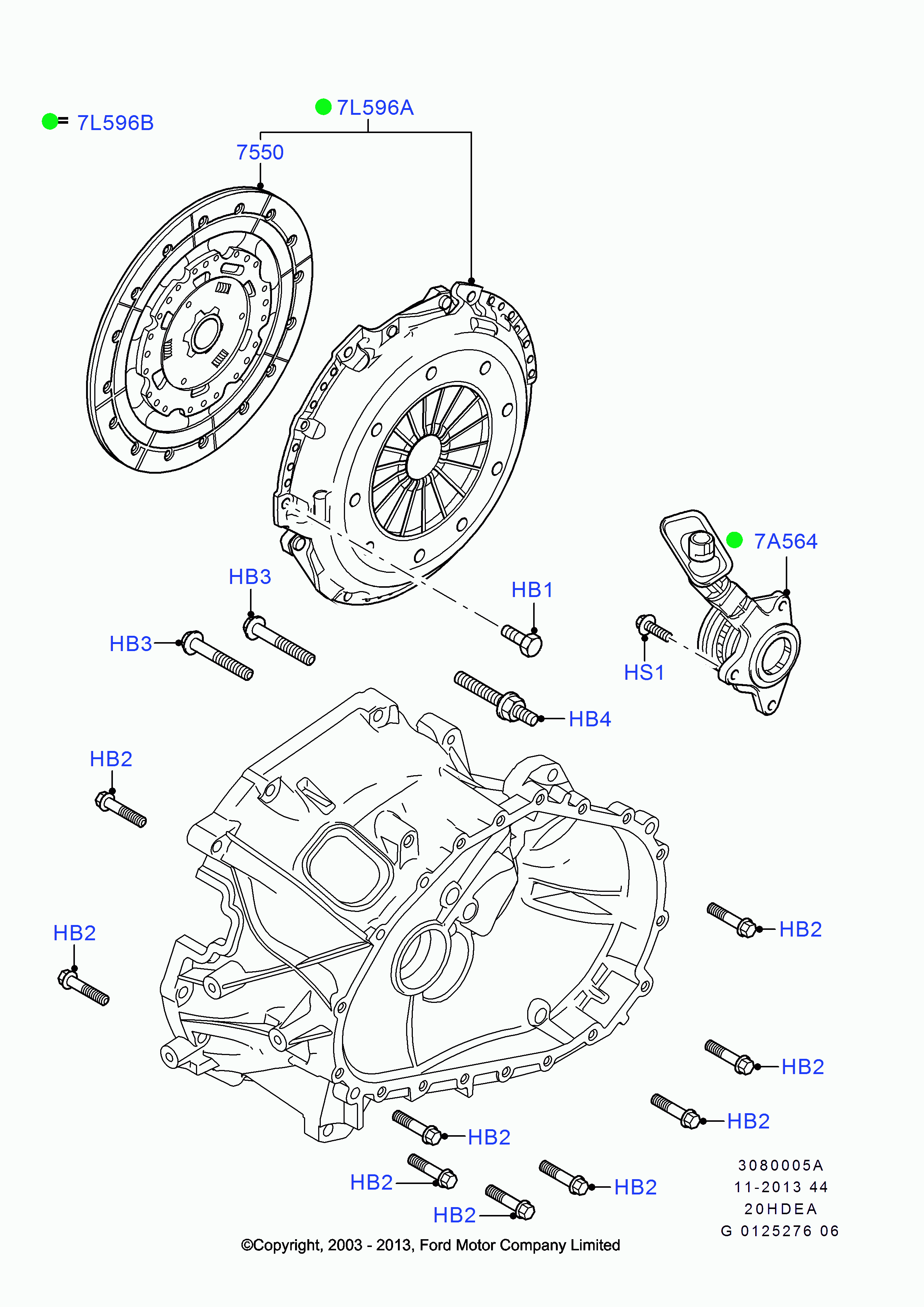 FORD 1672781 - Desembrague central, embrague vegaparts.es