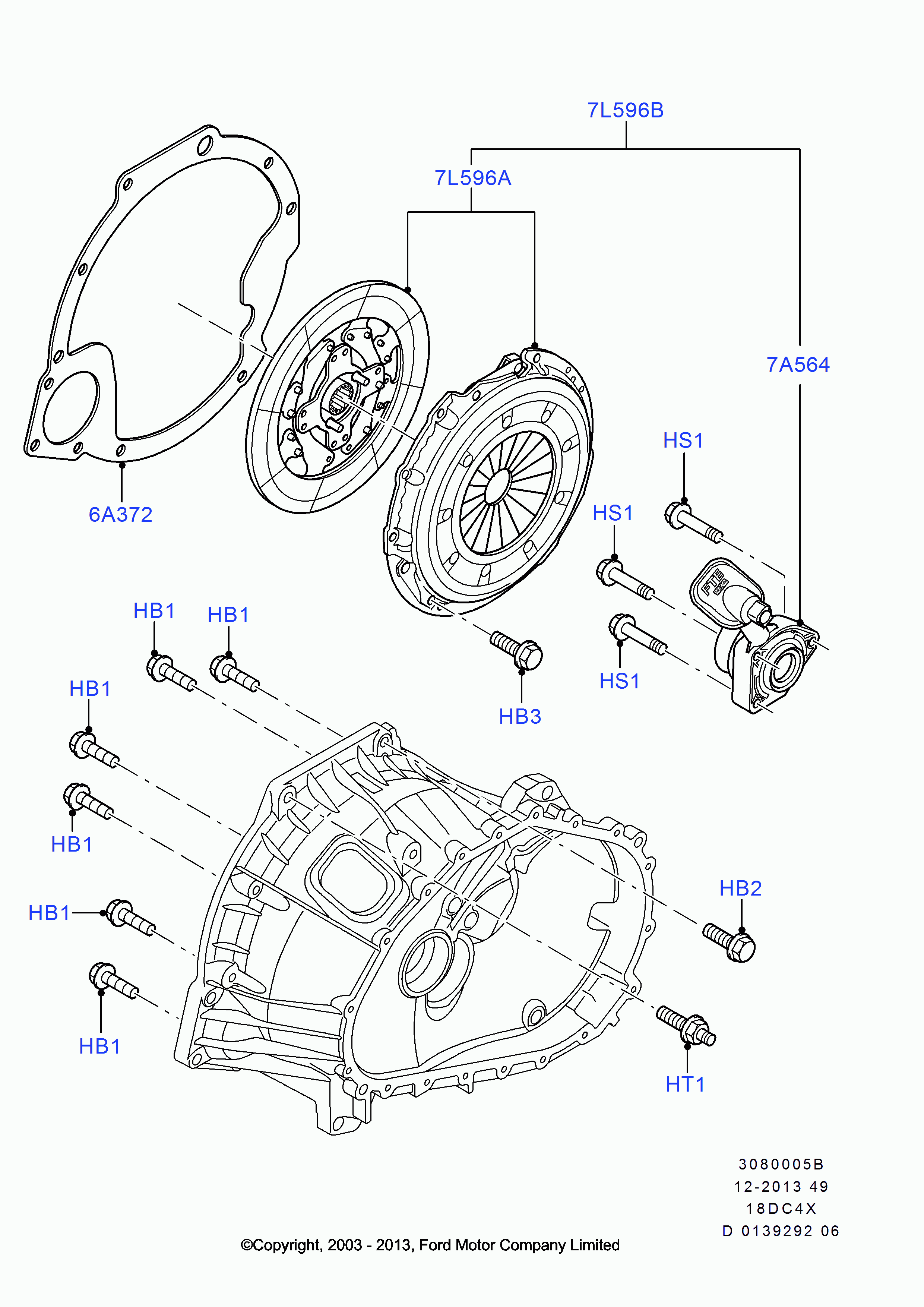FORD 1590999 - Desembrague central, embrague vegaparts.es