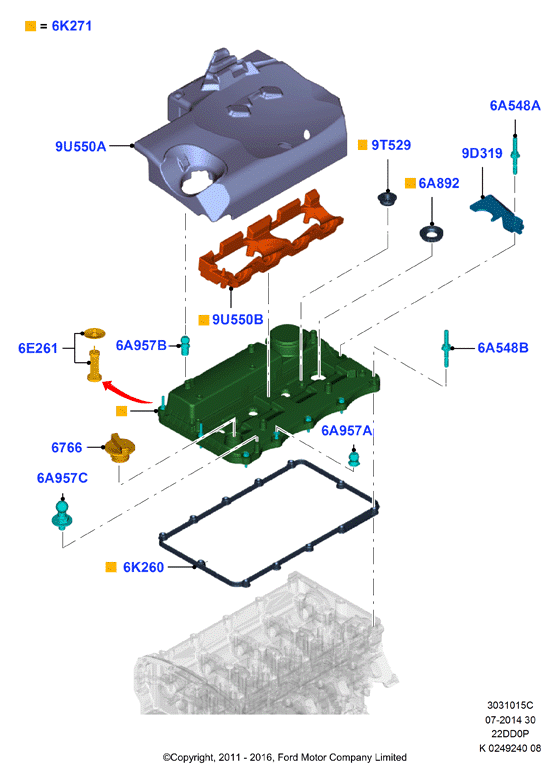 FORD 1 760 803 - Junta, tapa de culata de cilindro vegaparts.es