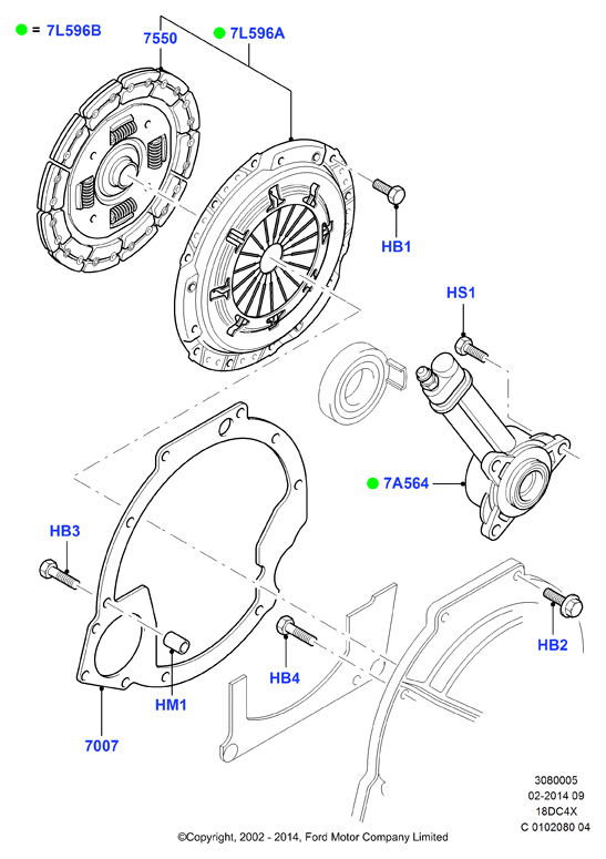 FORD 1590999 - Desembrague central, embrague vegaparts.es