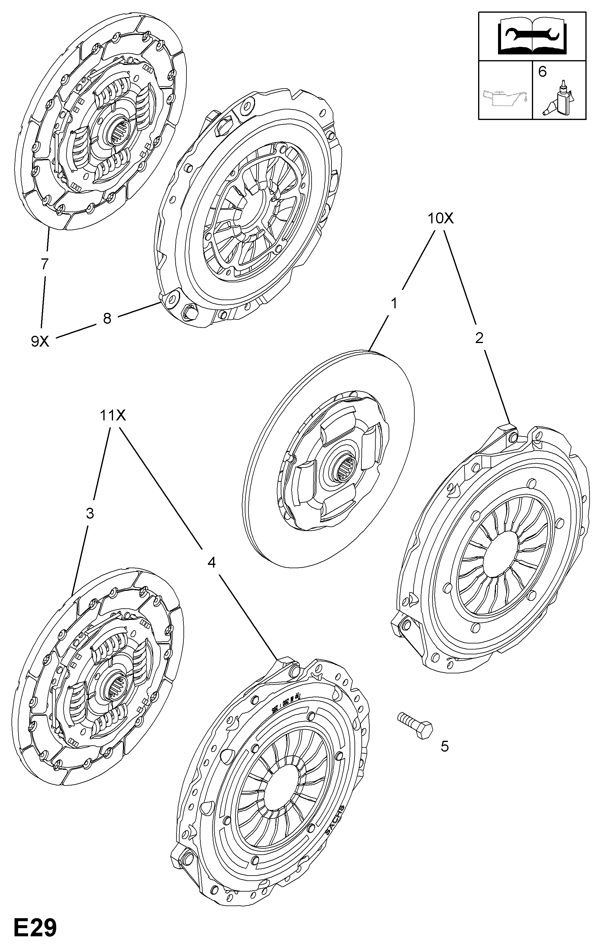 PSA 6 64 287 - Disco de embrague vegaparts.es