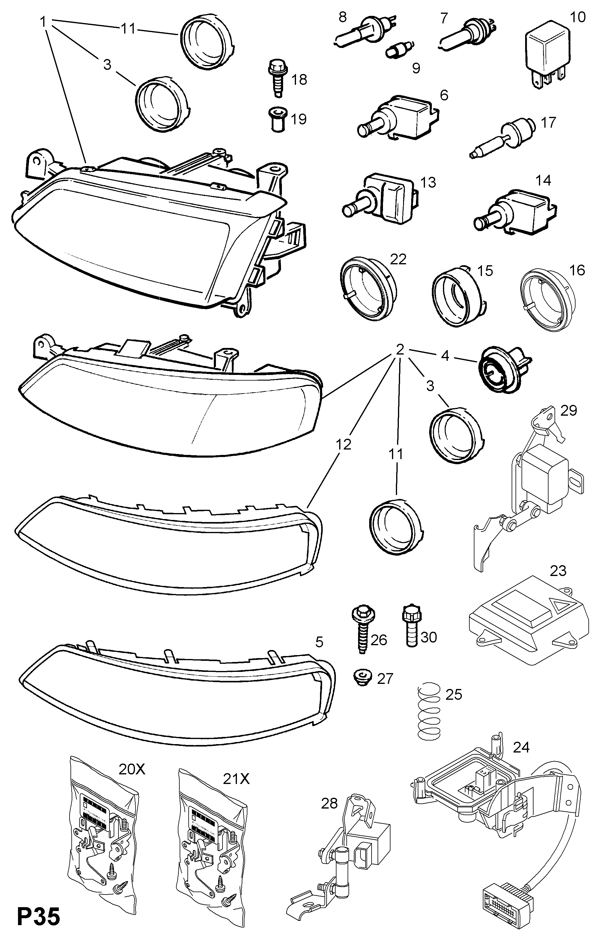 GM 91155679 - Lámpara, faro principal vegaparts.es