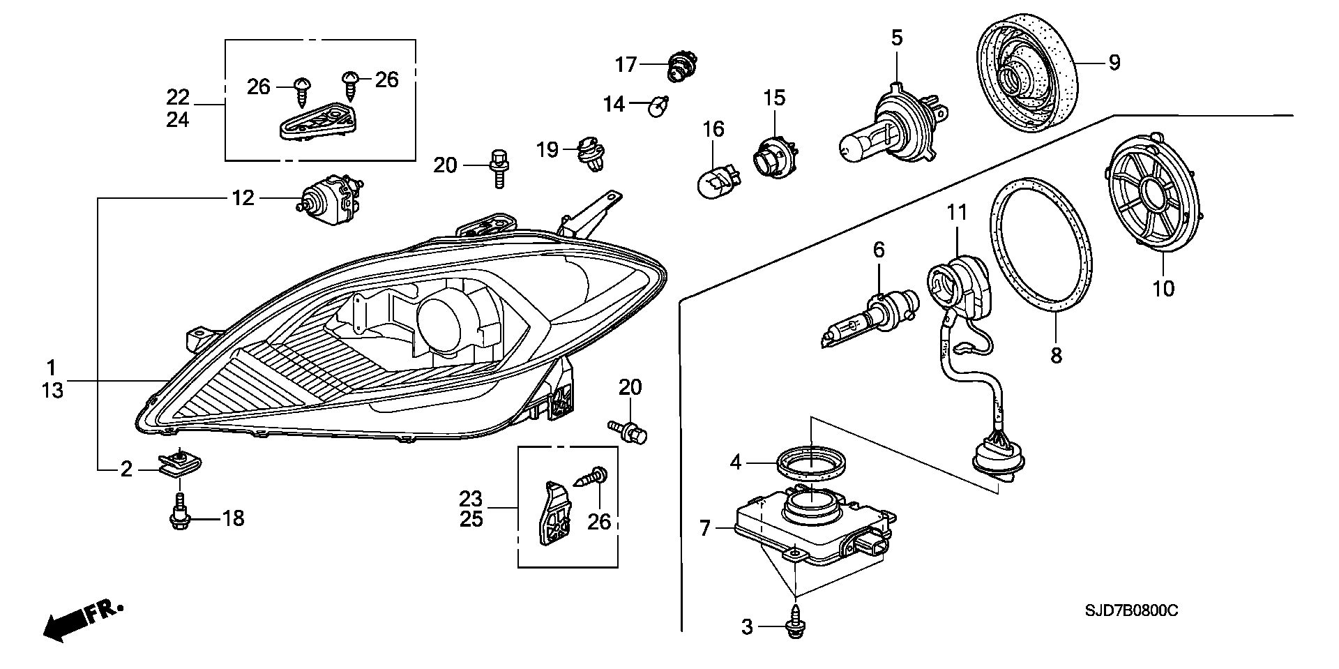 Honda 33116-SL0-003 - Lámpara, faro principal vegaparts.es