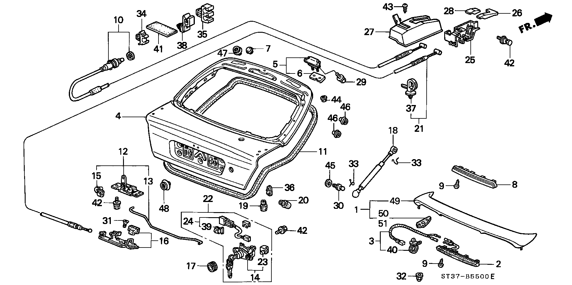 Honda 74820-ST3-E02 - Muelle neumático, maletero / compartimento de carga vegaparts.es