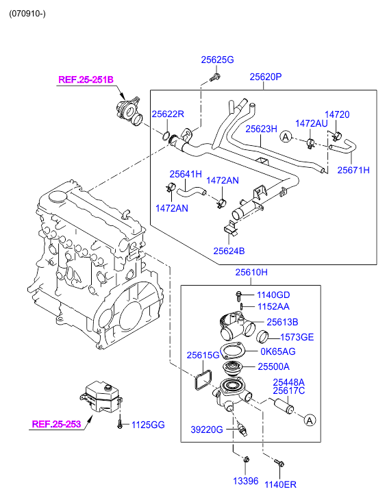 KIA-HYUNDAI 25500 2A000 - Termostato, refrigerante vegaparts.es