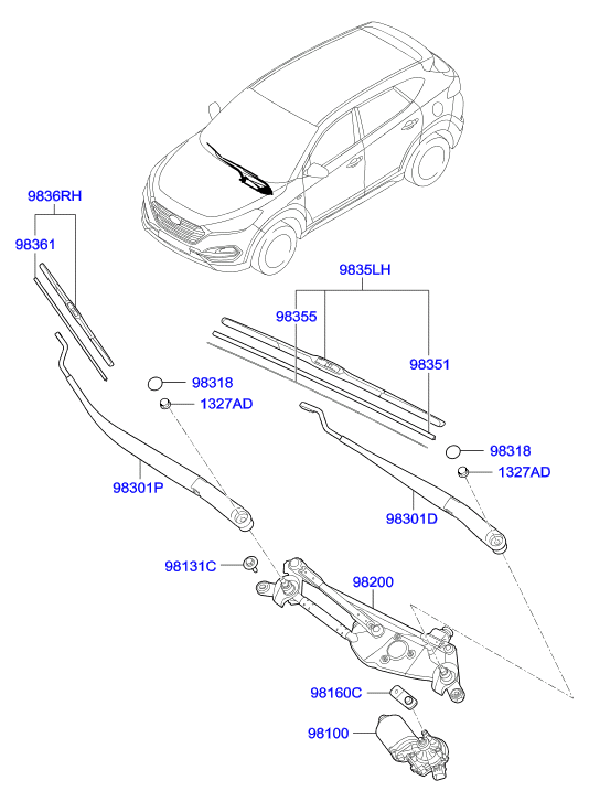 KIA-HYUNDAI 98360-1W050 - Limpiaparabrisas vegaparts.es