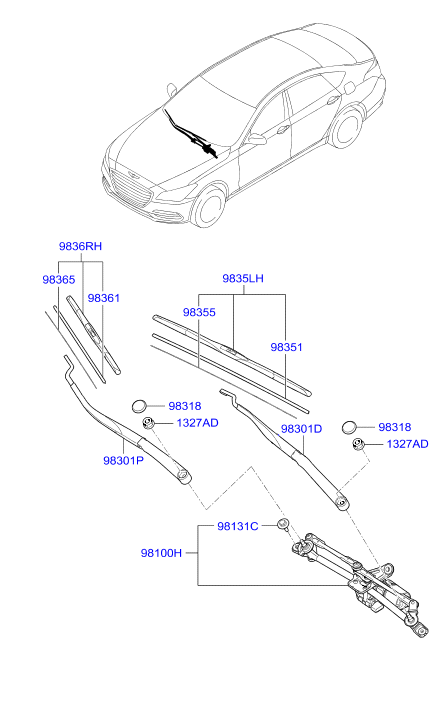 KIA-HYUNDAI 98360B1000 - Limpiaparabrisas vegaparts.es