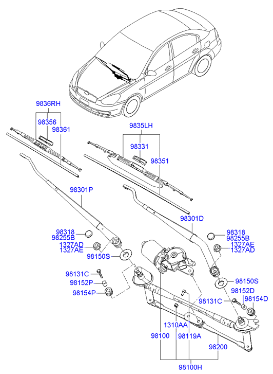 KIA-HYUNDAI 98350-1G000 - Limpiaparabrisas vegaparts.es