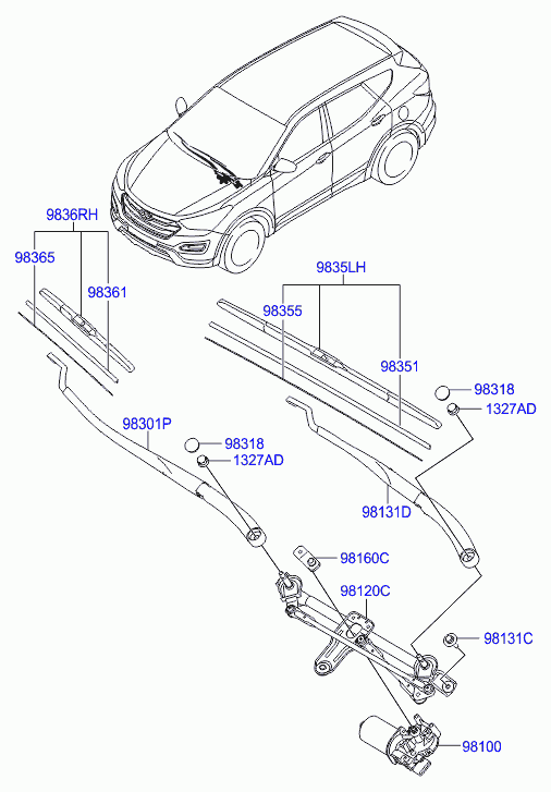 KIA-HYUNDAI 98350-2W100 - Limpiaparabrisas vegaparts.es