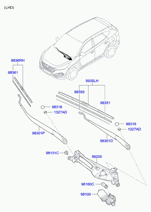 KIA-HYUNDAI 98360-1W050 - Limpiaparabrisas vegaparts.es