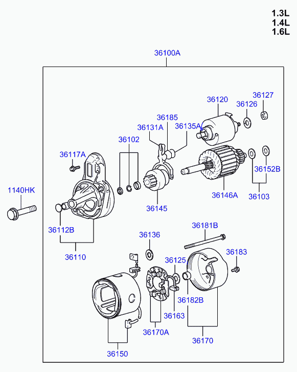 KIA-HYUNDAI 36100-22800 - Motor de arranque vegaparts.es