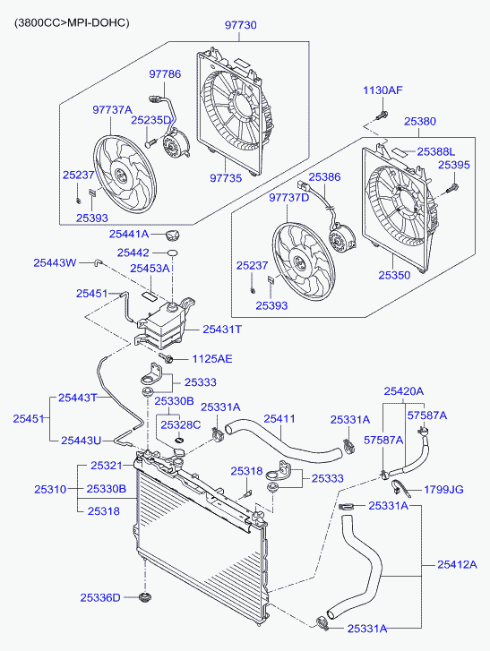 NISSAN 253303K000 - Tapa, radiador vegaparts.es