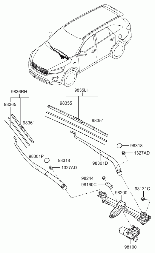 KIA-HYUNDAI 98360B1000 - Limpiaparabrisas vegaparts.es