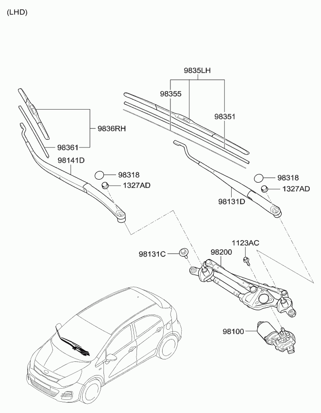 KIA-HYUNDAI 98360-1W050 - Limpiaparabrisas vegaparts.es