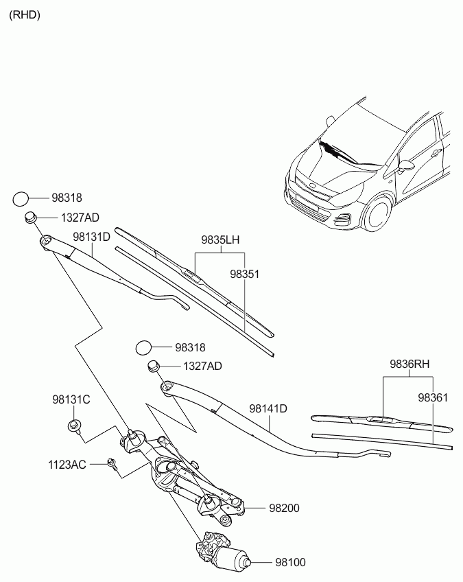 KIA-HYUNDAI 98350-3S300 - Limpiaparabrisas vegaparts.es