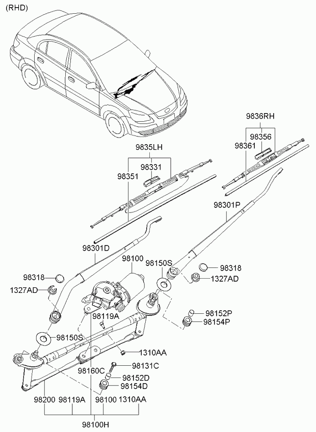 KIA-HYUNDAI 98350-1G000 - Limpiaparabrisas vegaparts.es