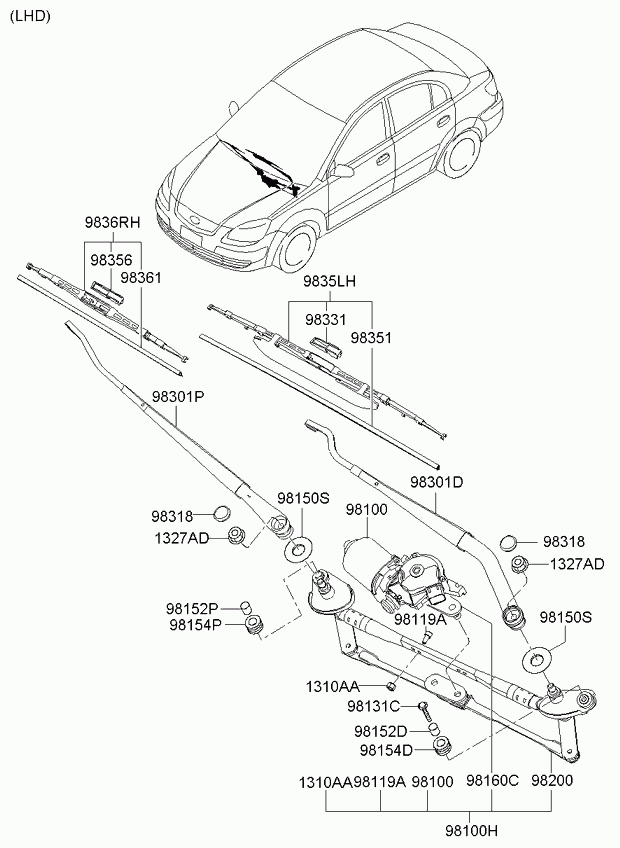 KIA-HYUNDAI 98350-1G000 - Limpiaparabrisas vegaparts.es