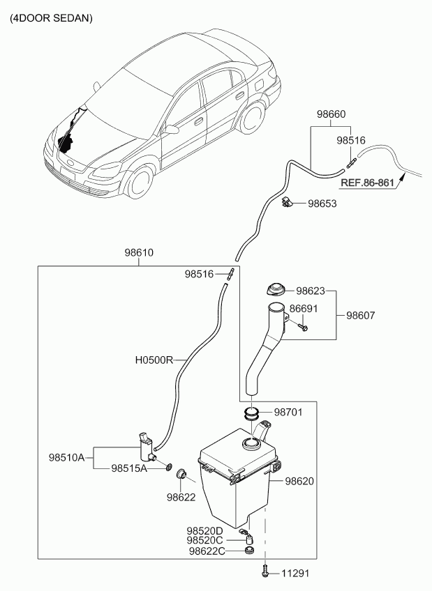 KIA-HYUNDAI 98510-1C000 - Bomba de agua de lavado, lavado de parabrisas vegaparts.es
