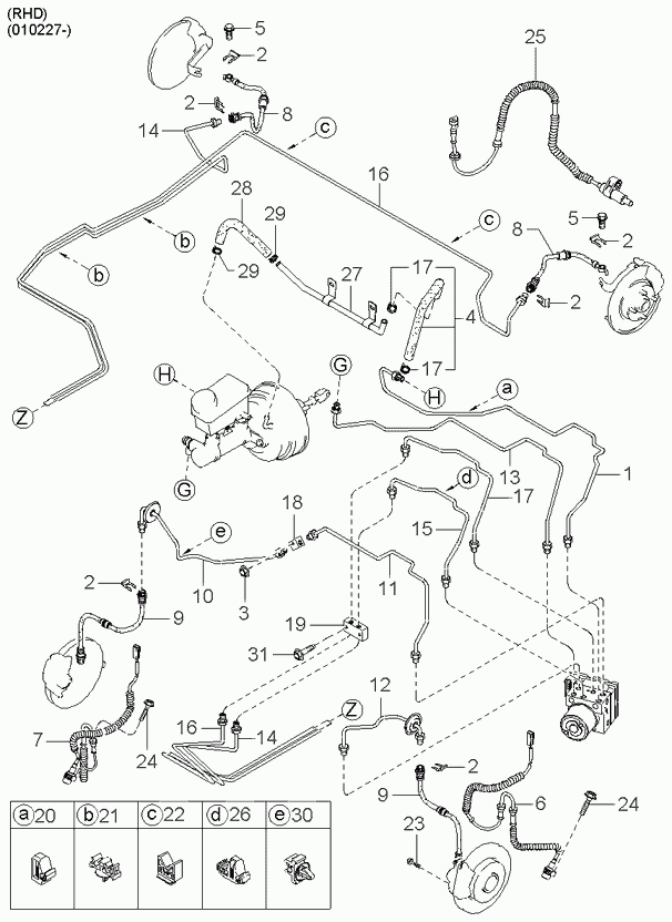 KIA-HYUNDAI 0K2A3-43-810 - Tubo flexible de frenos vegaparts.es