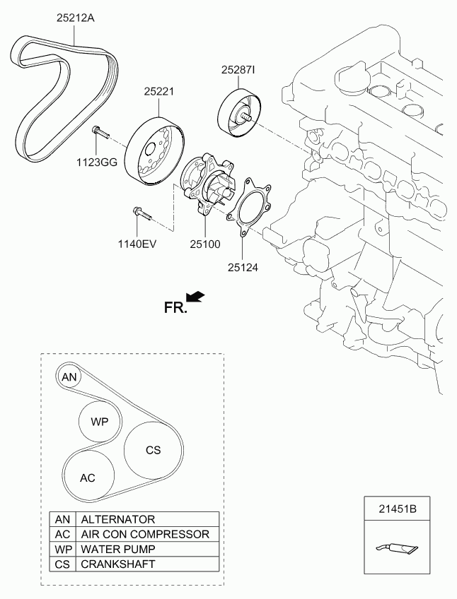 KIA-HYUNDAI 25100-2B710 - Bomba de agua vegaparts.es