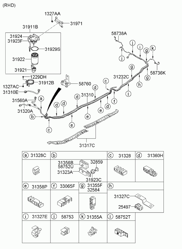 KIA-HYUNDAI 319222-B900 - Filtro combustible vegaparts.es