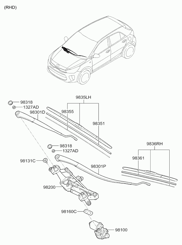 KIA-HYUNDAI 98350-3S300 - Limpiaparabrisas vegaparts.es