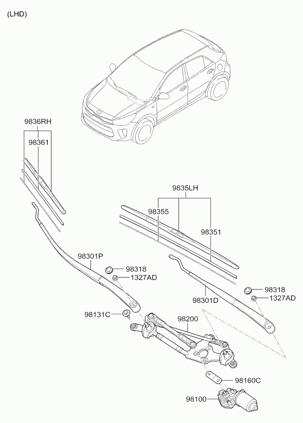 KIA-HYUNDAI 98360-1W050 - Limpiaparabrisas vegaparts.es