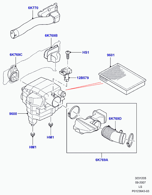 Land Rover PHF000140 - Medidor de la masa de aire vegaparts.es