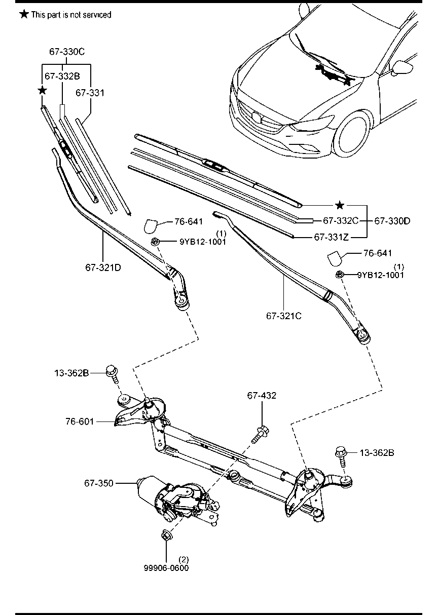 MAZDA KA1F-67-330 - Limpiaparabrisas vegaparts.es