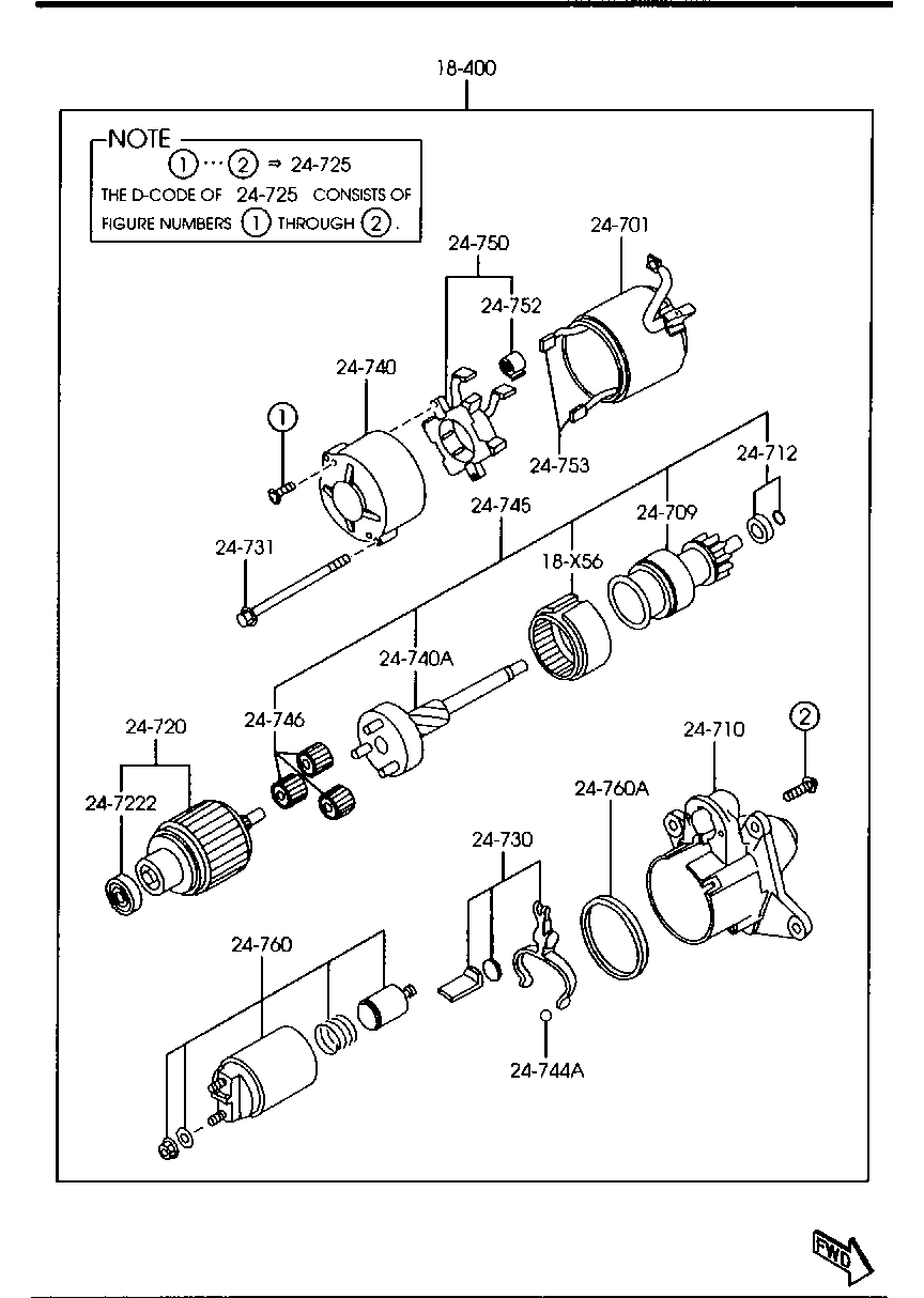 MAZDA RF5C 18 400 - Motor de arranque vegaparts.es