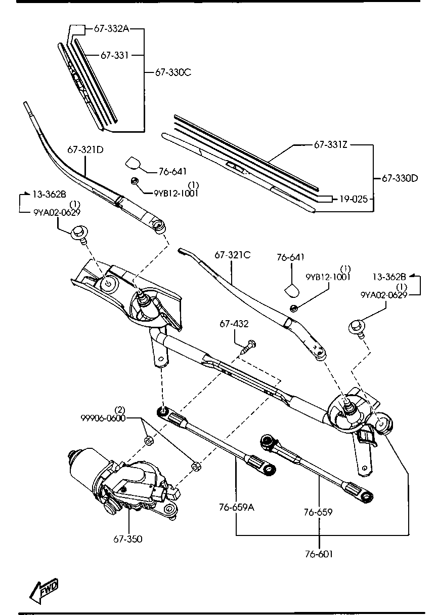 MAZDA GS1D-67-330 - Limpiaparabrisas vegaparts.es