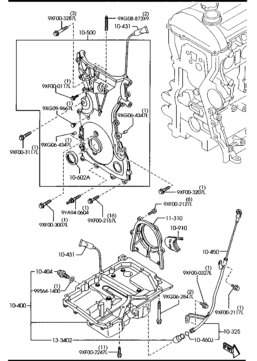 MAZDA LF01-11-310 - Anillo retén, cigüeñal vegaparts.es