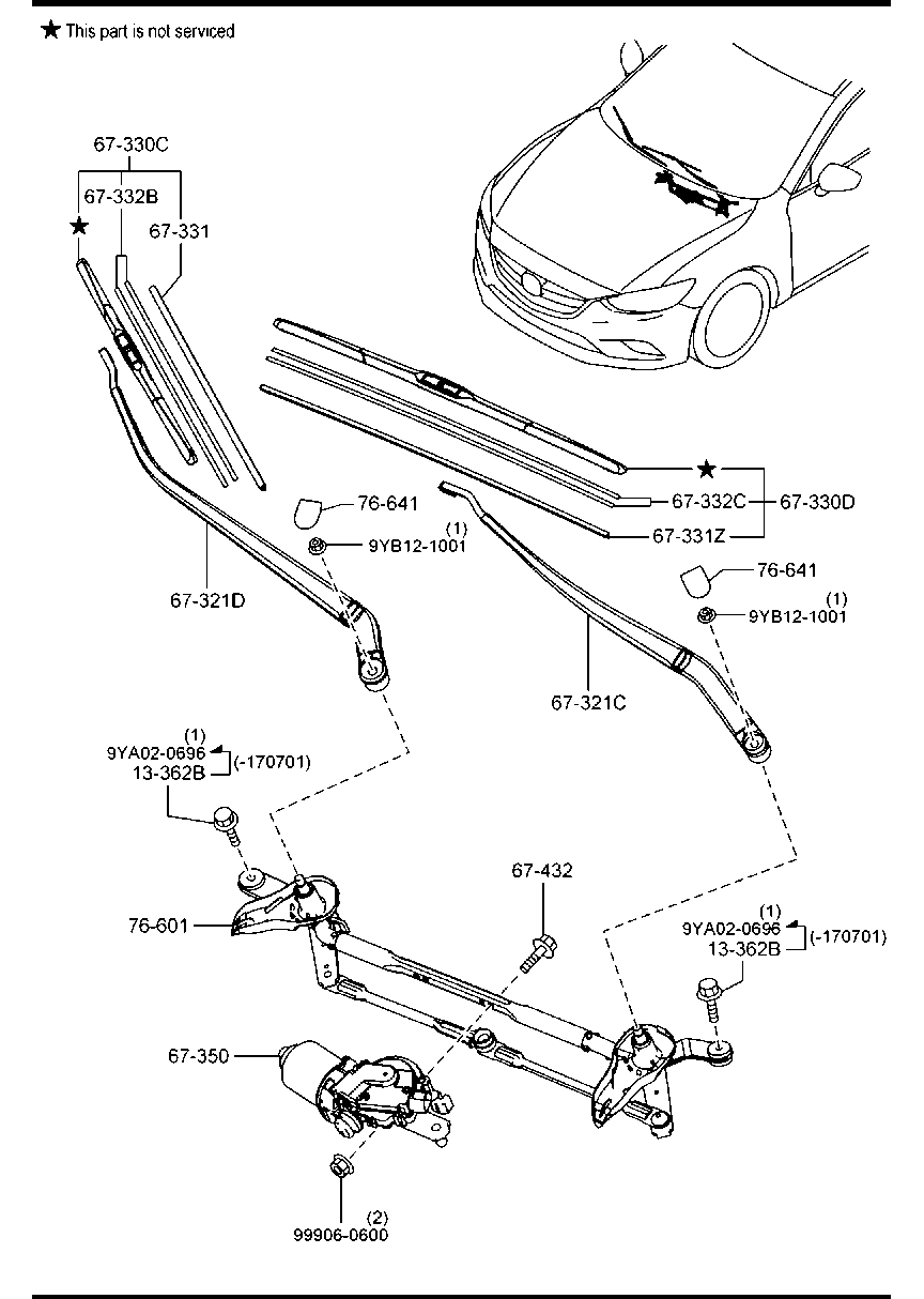 MAZDA KA1F-67-330 - Limpiaparabrisas vegaparts.es