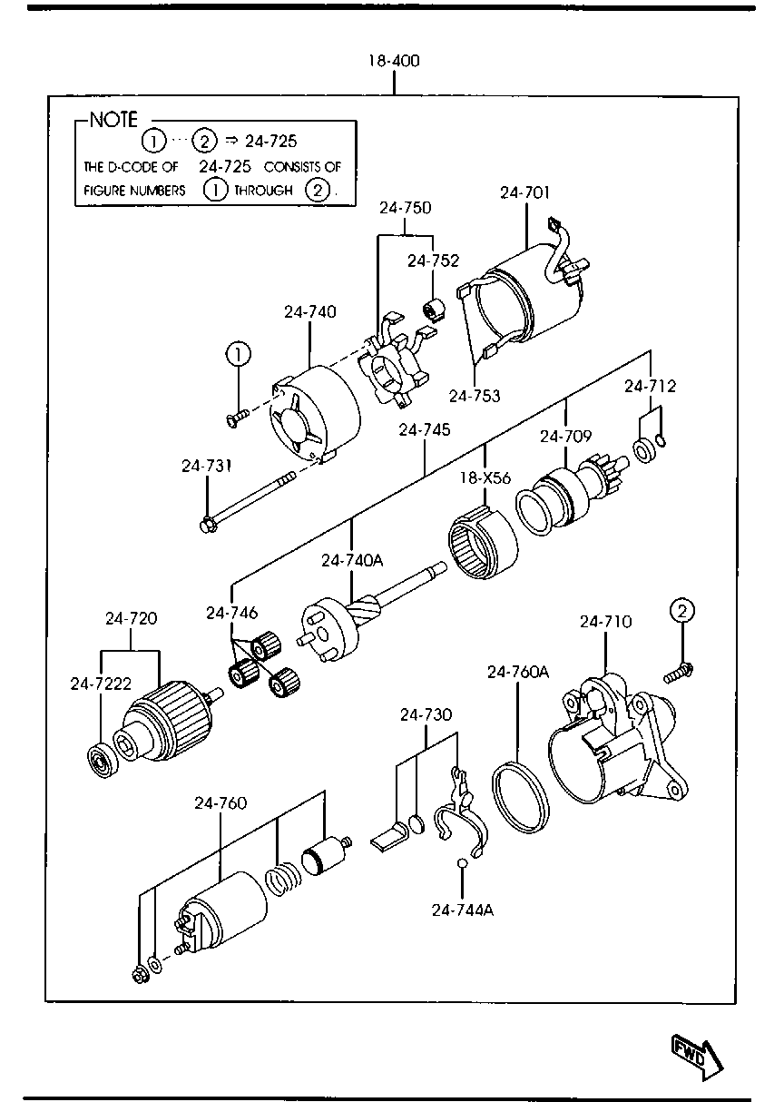 MAZDA RF5C 18 400 - Motor de arranque vegaparts.es