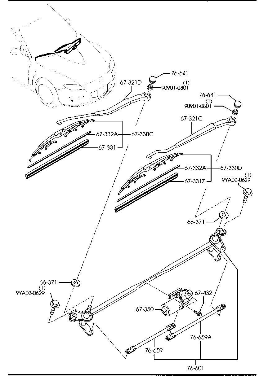 MAZDA BE5J-67-330 - Limpiaparabrisas vegaparts.es