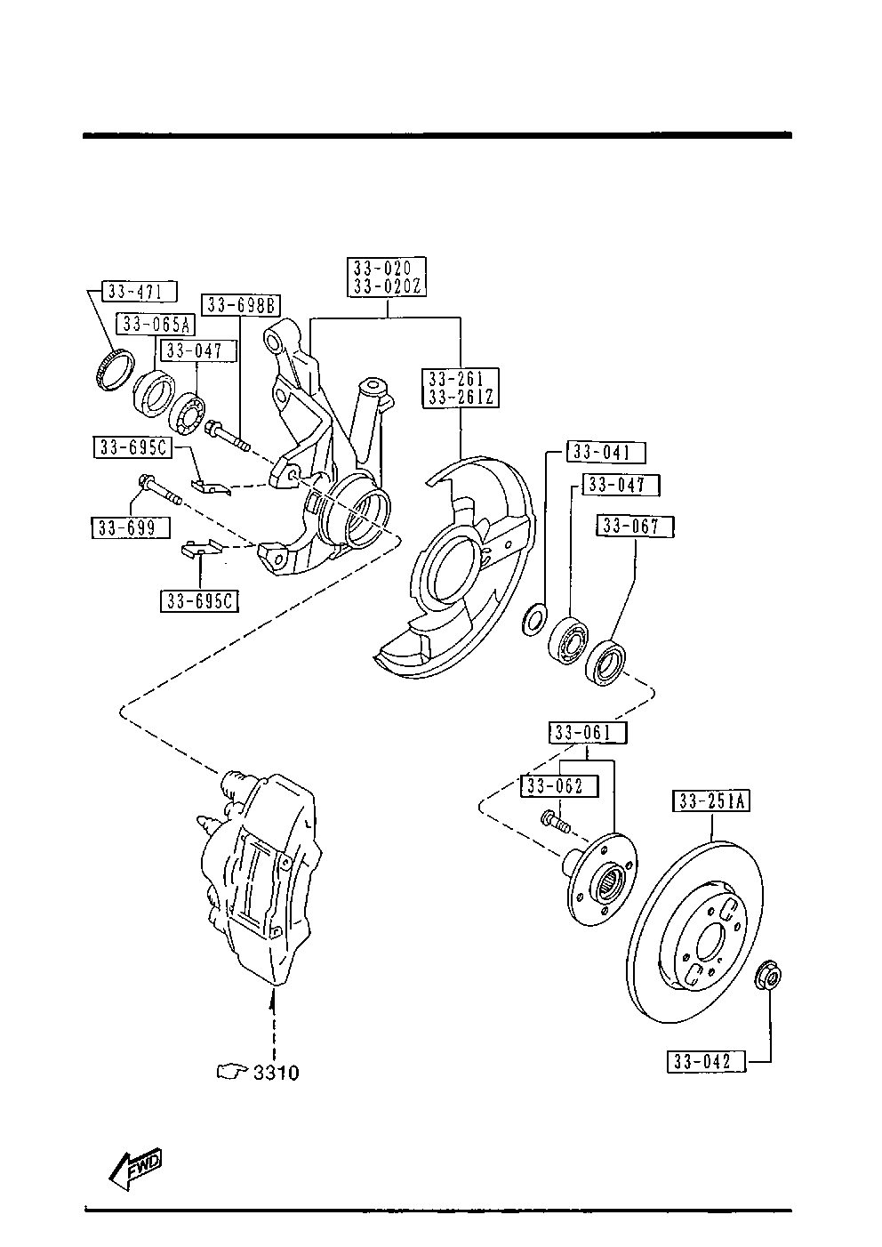 MAZDA B001-33-047 - Juego de cojinete de rueda vegaparts.es