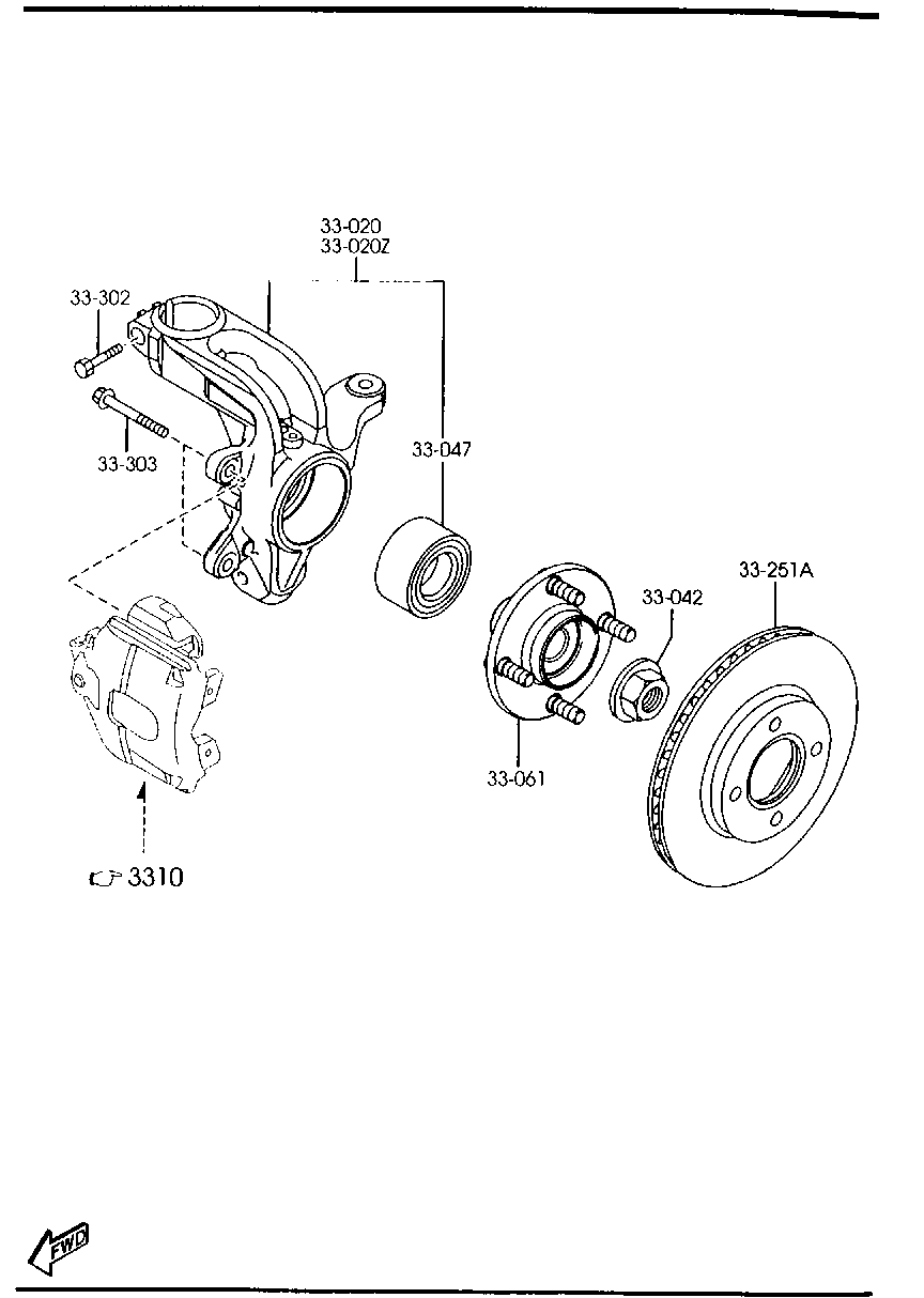 MAZDA D351-33-047A - Juego de cojinete de rueda vegaparts.es