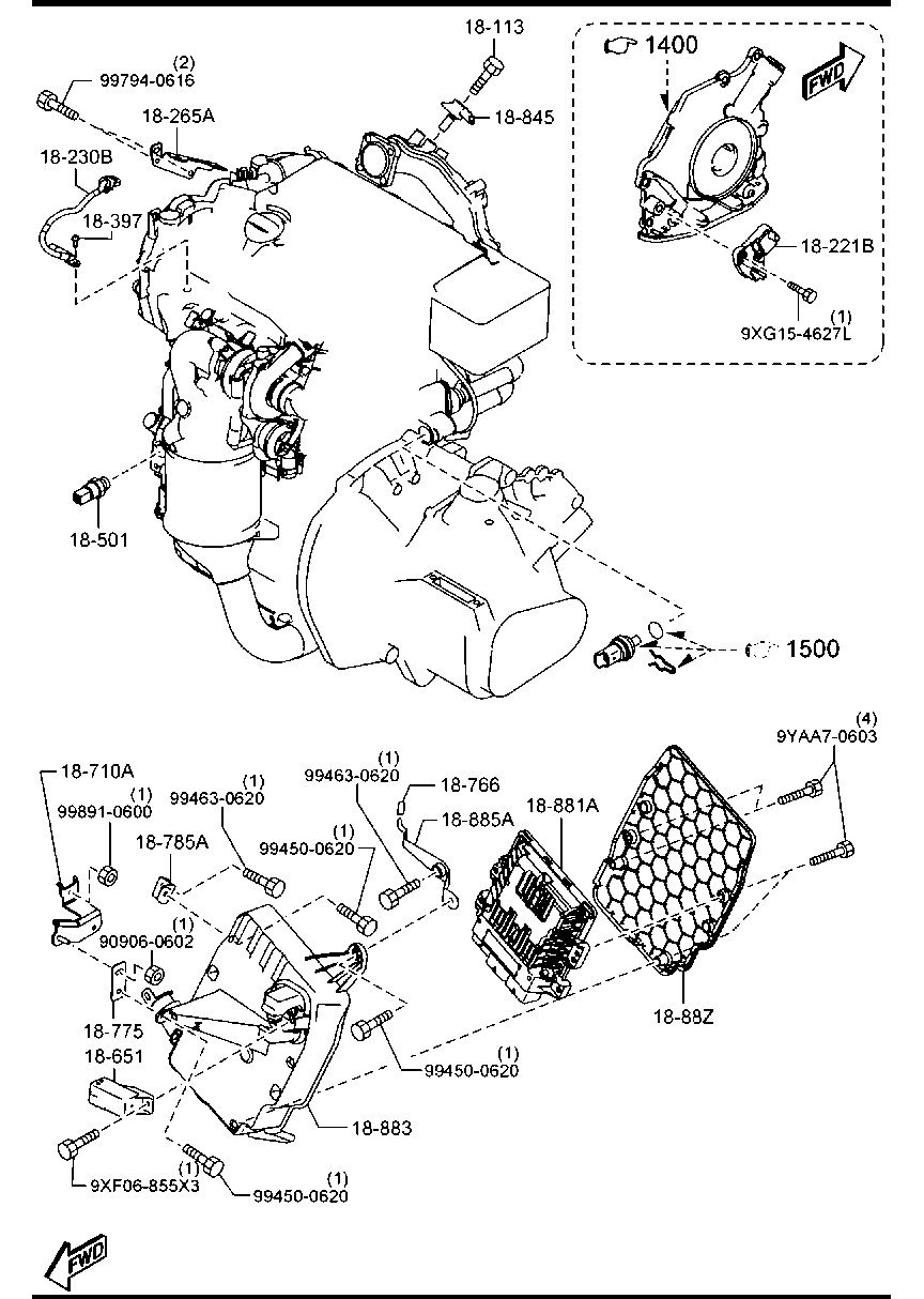 MAZDA Y650 18 845 - Sensor, presión de sobrealimentación vegaparts.es