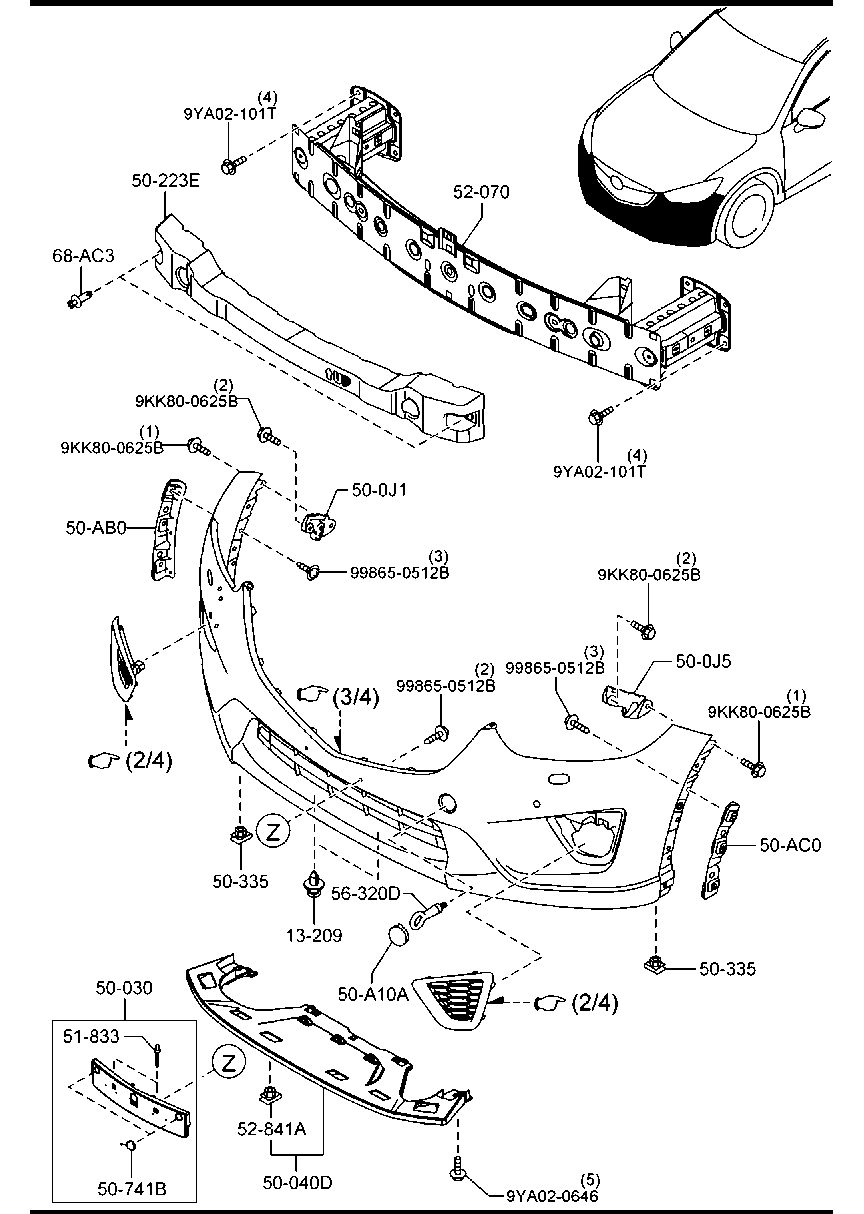 MAZDA KD53-50-0S0A - Amortiguación del compartimiento de motor vegaparts.es
