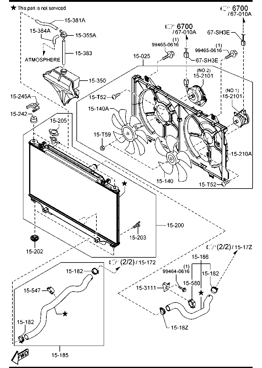 MAZDA PE11-15-205 - Tapa, radiador vegaparts.es