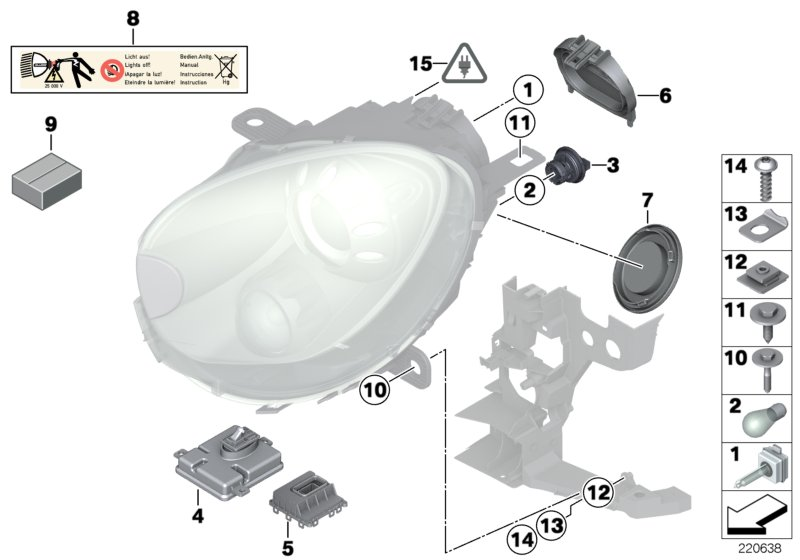 BMW 63 12 7 255 724 - Unidad de control, iluminación vegaparts.es