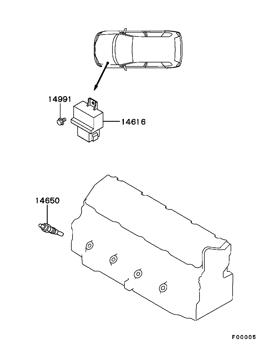 Mitsubishi M 883 828 - Bujía de precalentamiento vegaparts.es