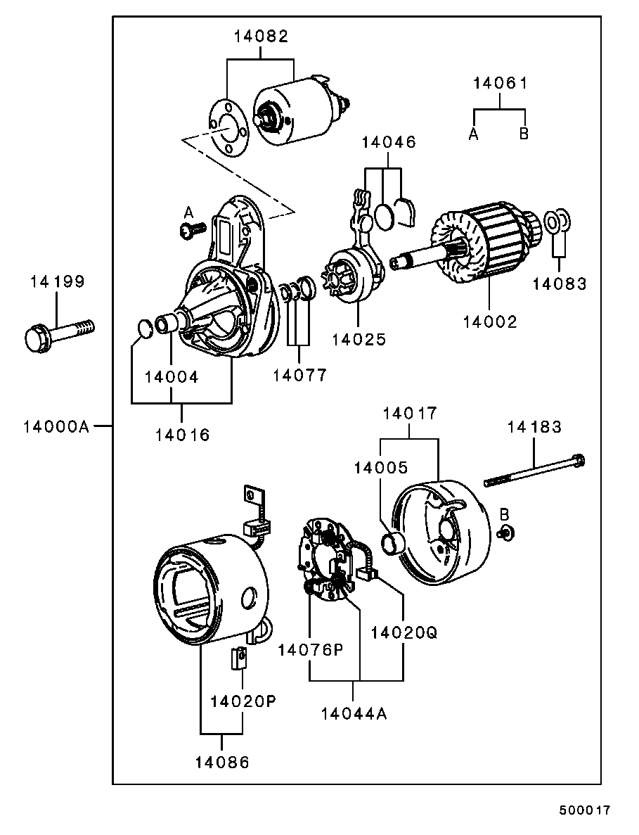 Mitsubishi MD 161437 - Motor de arranque vegaparts.es