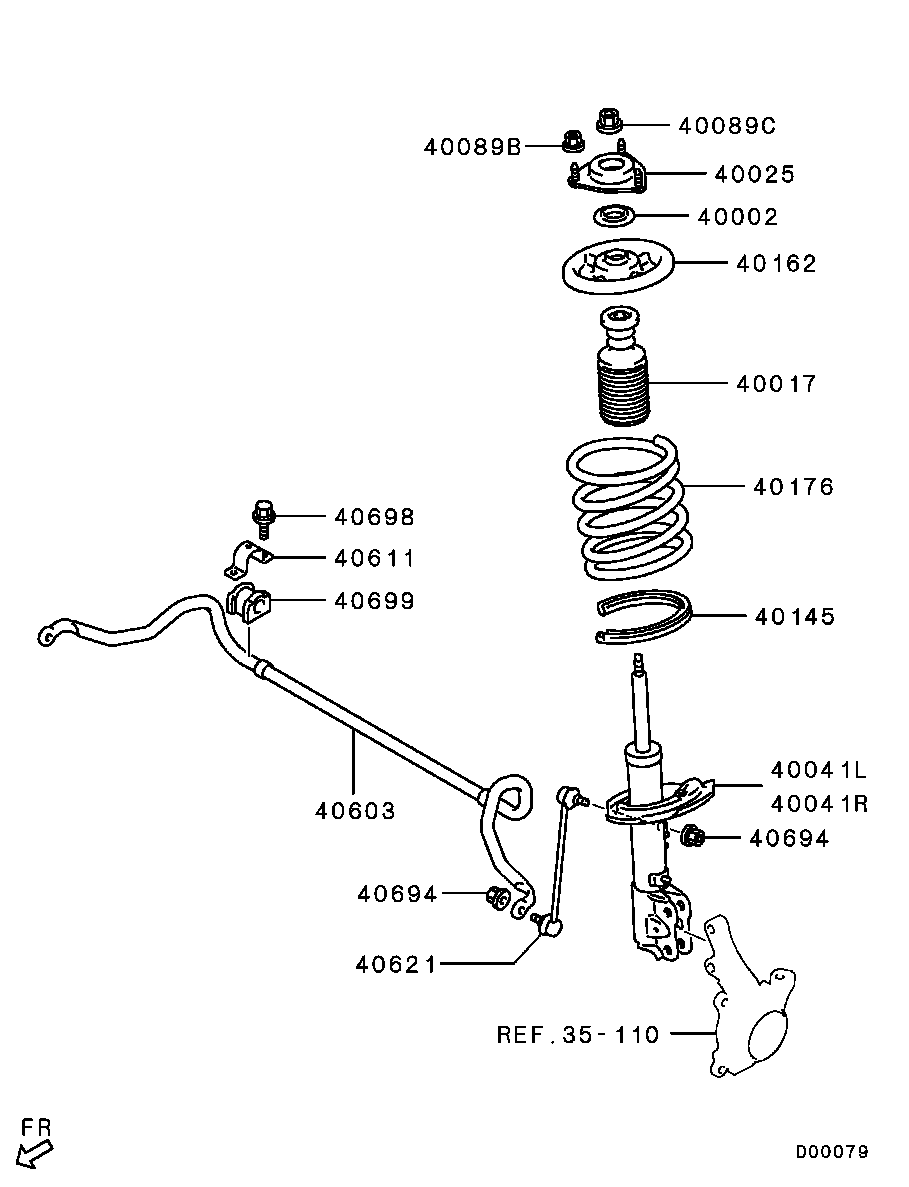 Mitsubishi MR272946 - Cojinete columna suspensión vegaparts.es